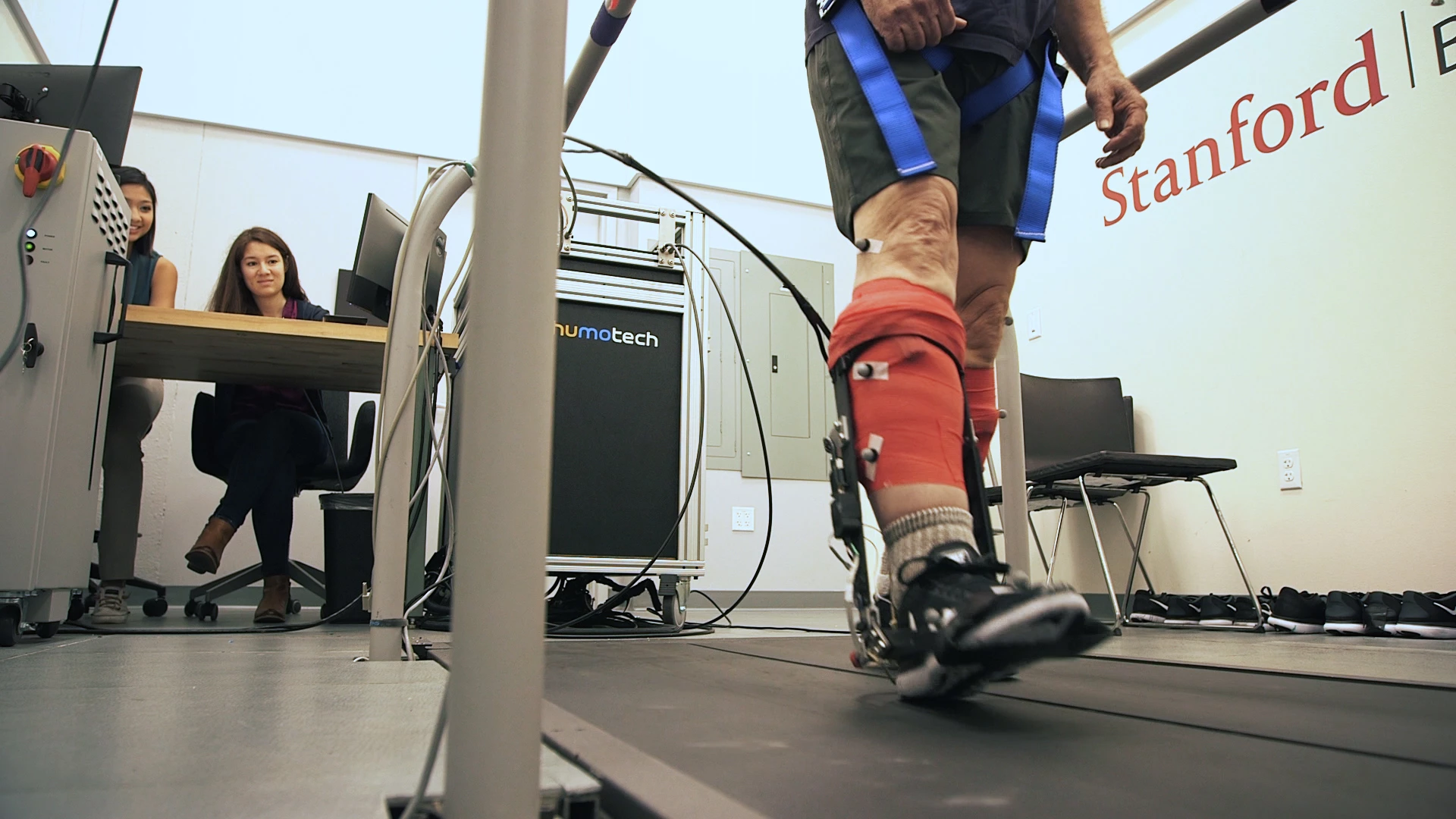 A Stanford team is working on a powered exoskeleton concept that can take up some of the physical effort