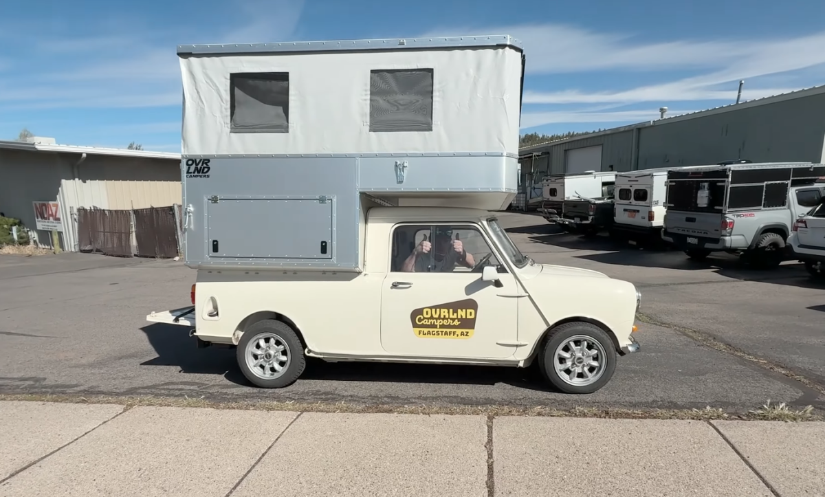 Adorable tiny camper brings rare Mini pickup truck to life