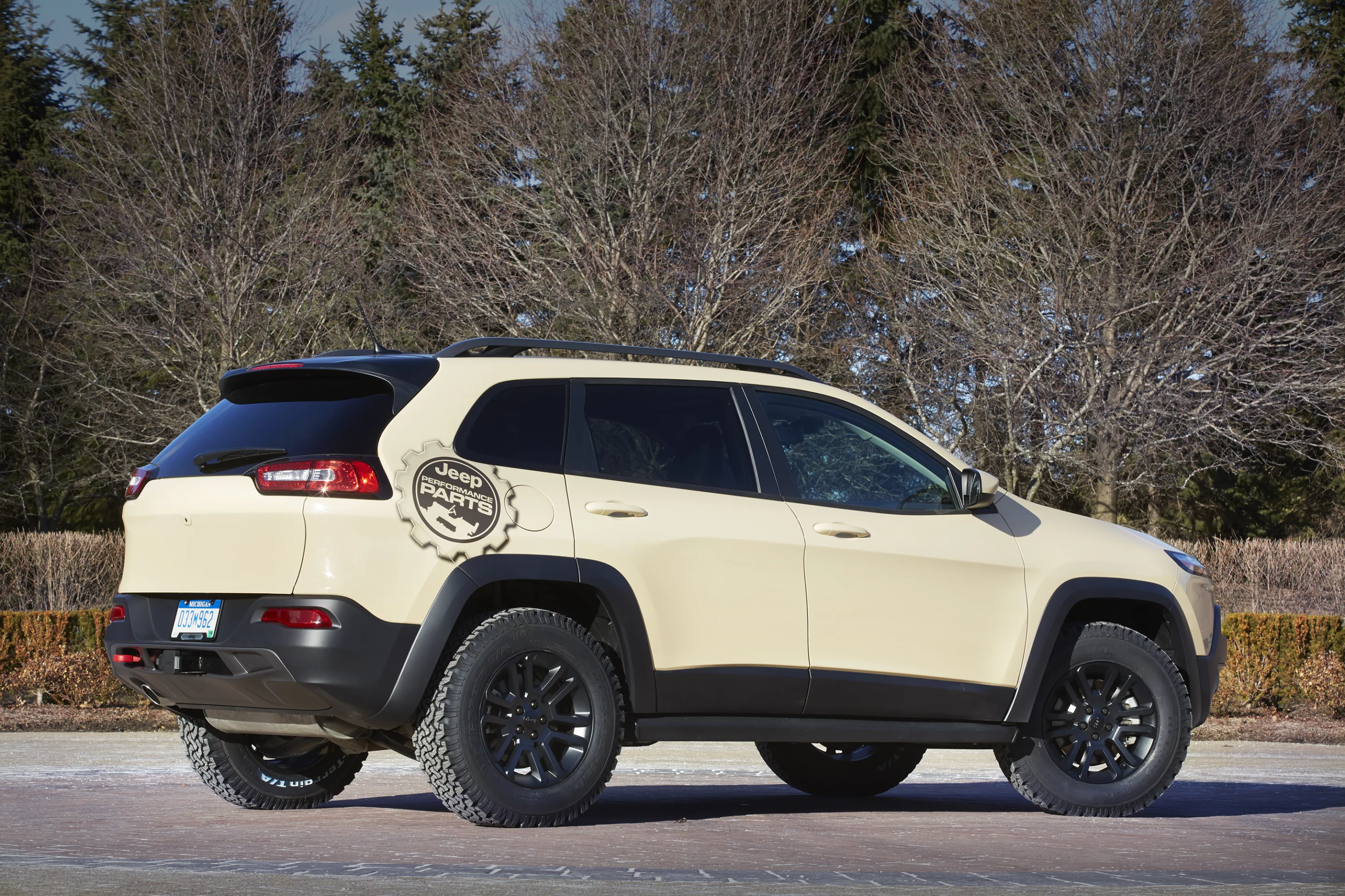 Like other 2015 Easter Jeep Safari concepts, the Canyon Trail features Jeep Performance Parts badging