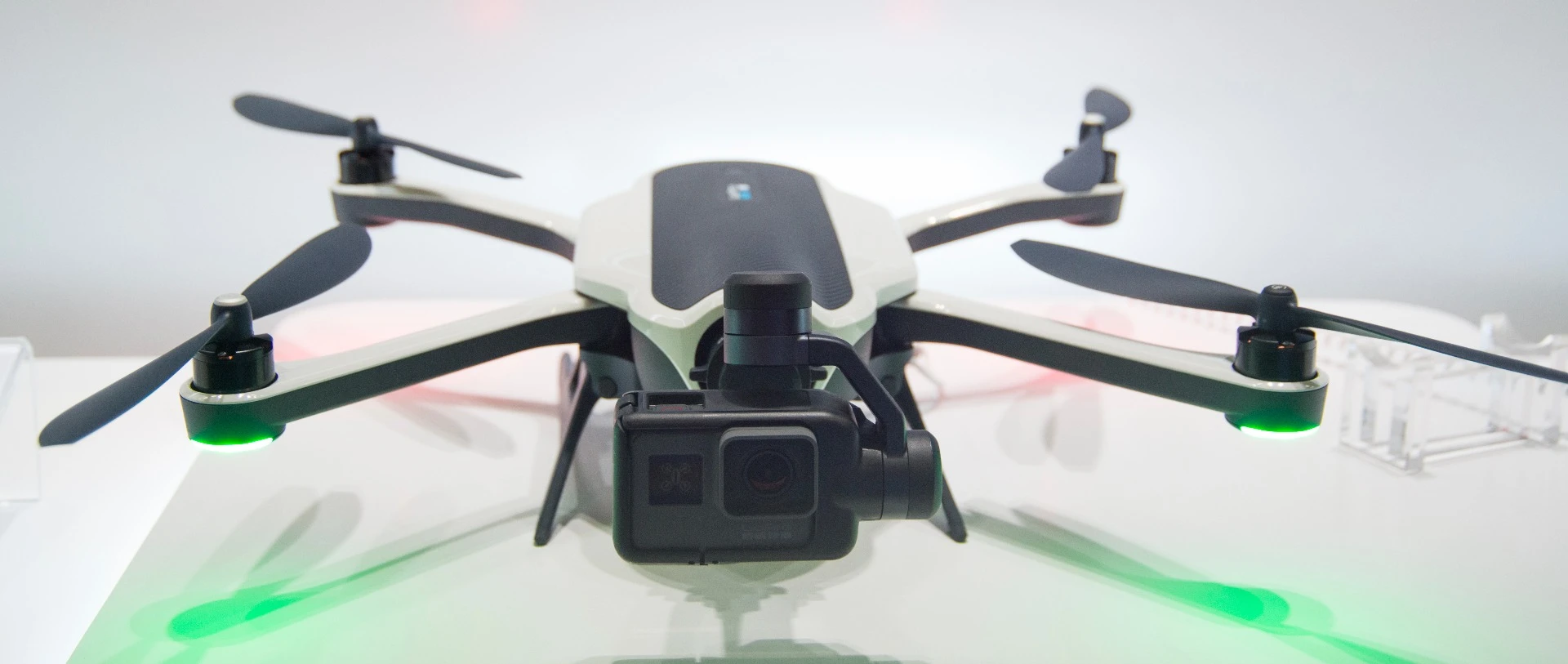 GoPro had some of its Karma drones on display, albeit grounded
