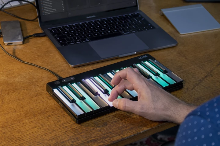 Pitched at performers and producers, the Studio Edition brings MIDI Polyphonic Expression to the Lumi Keys keyboard
