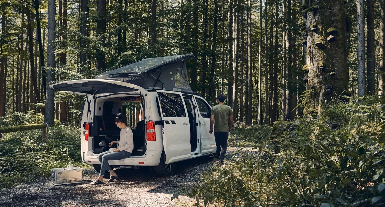 The Crosscamp Lite sleeps and seats four in camper configuration