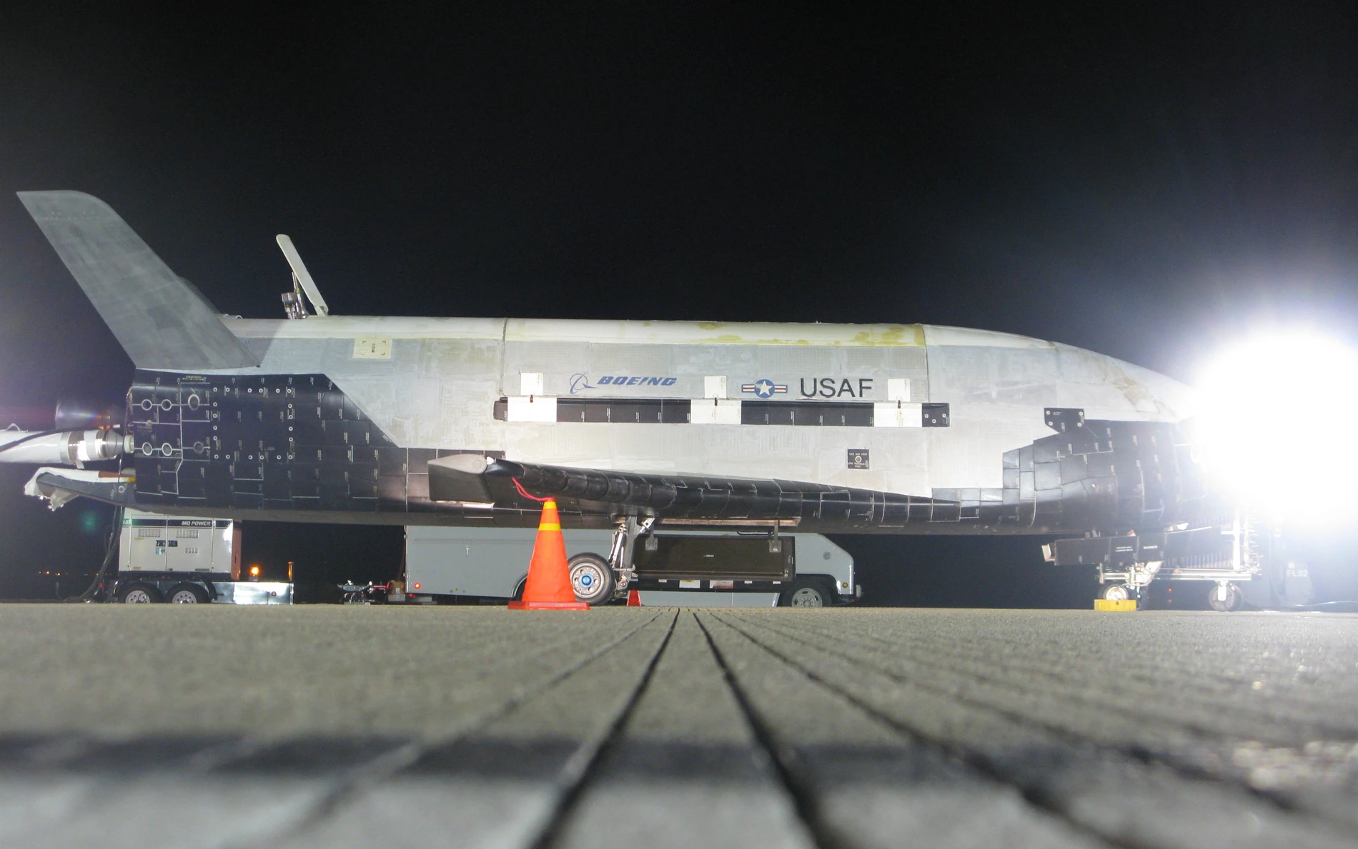 The X-37B after landing on Dec. 3 (Boeing photo)