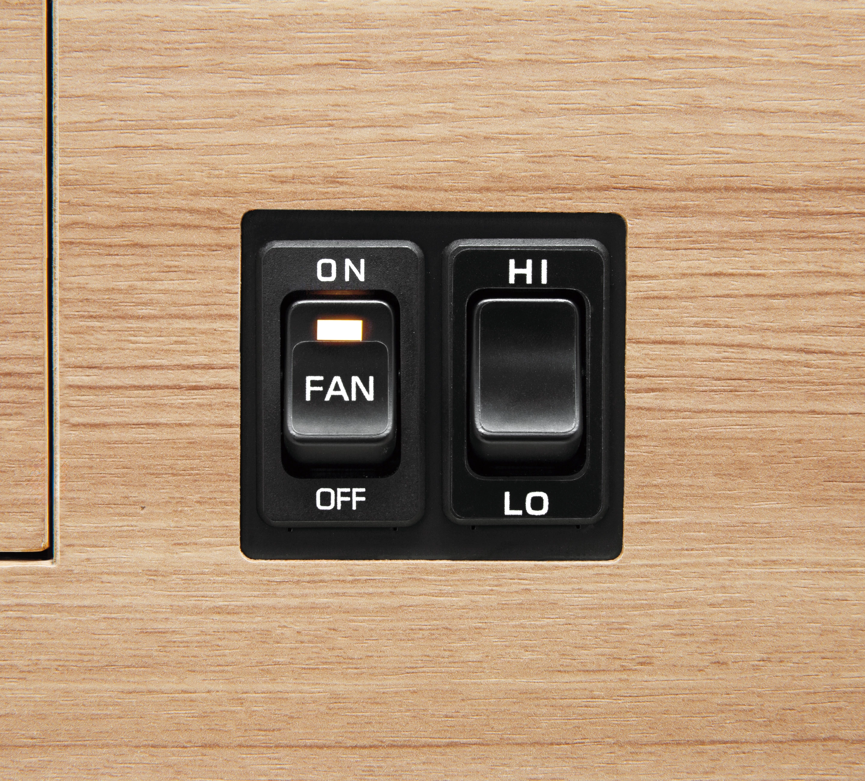 No need for a major command center, but this small interior switch panel controls the fan