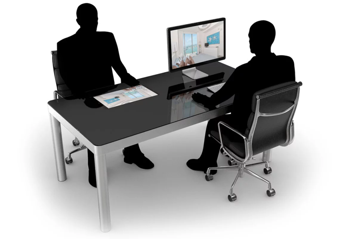 With Sharetable, both the computer and a secondary (21.5-inch 1080p multitouch) monitor are embedded inside the desk