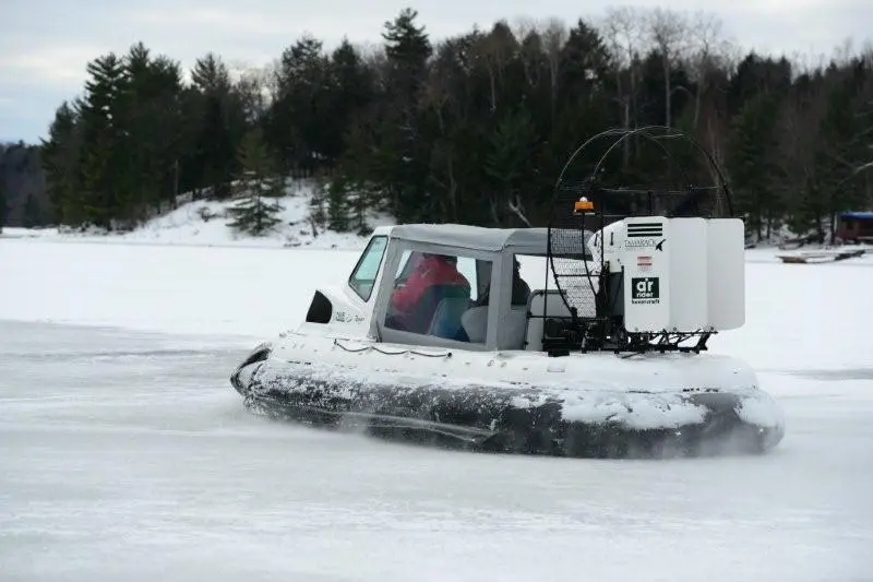 The AirRider hovercraft in snow conditions