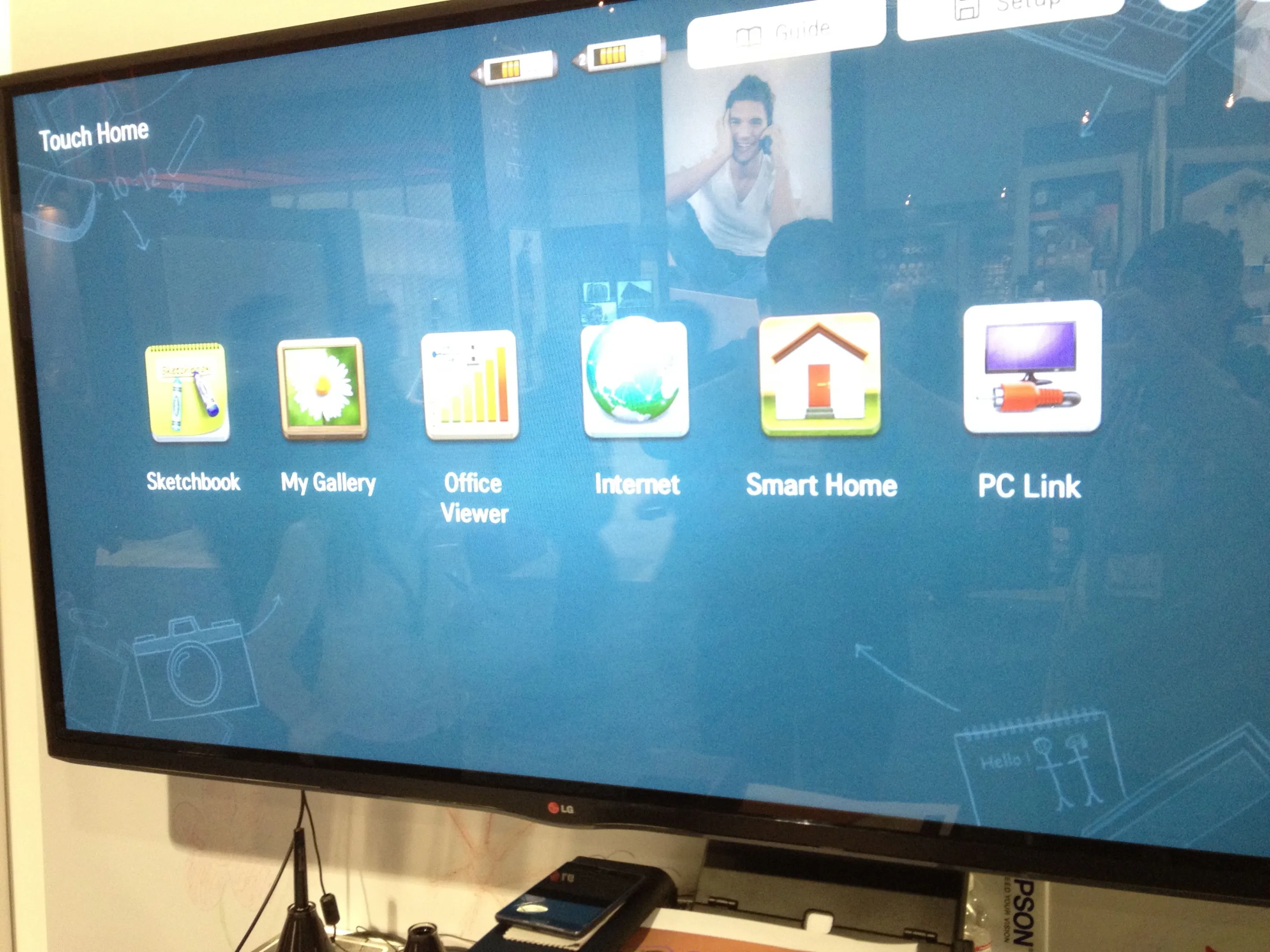 Some of the basic interface options of LG's new PenTouch TV