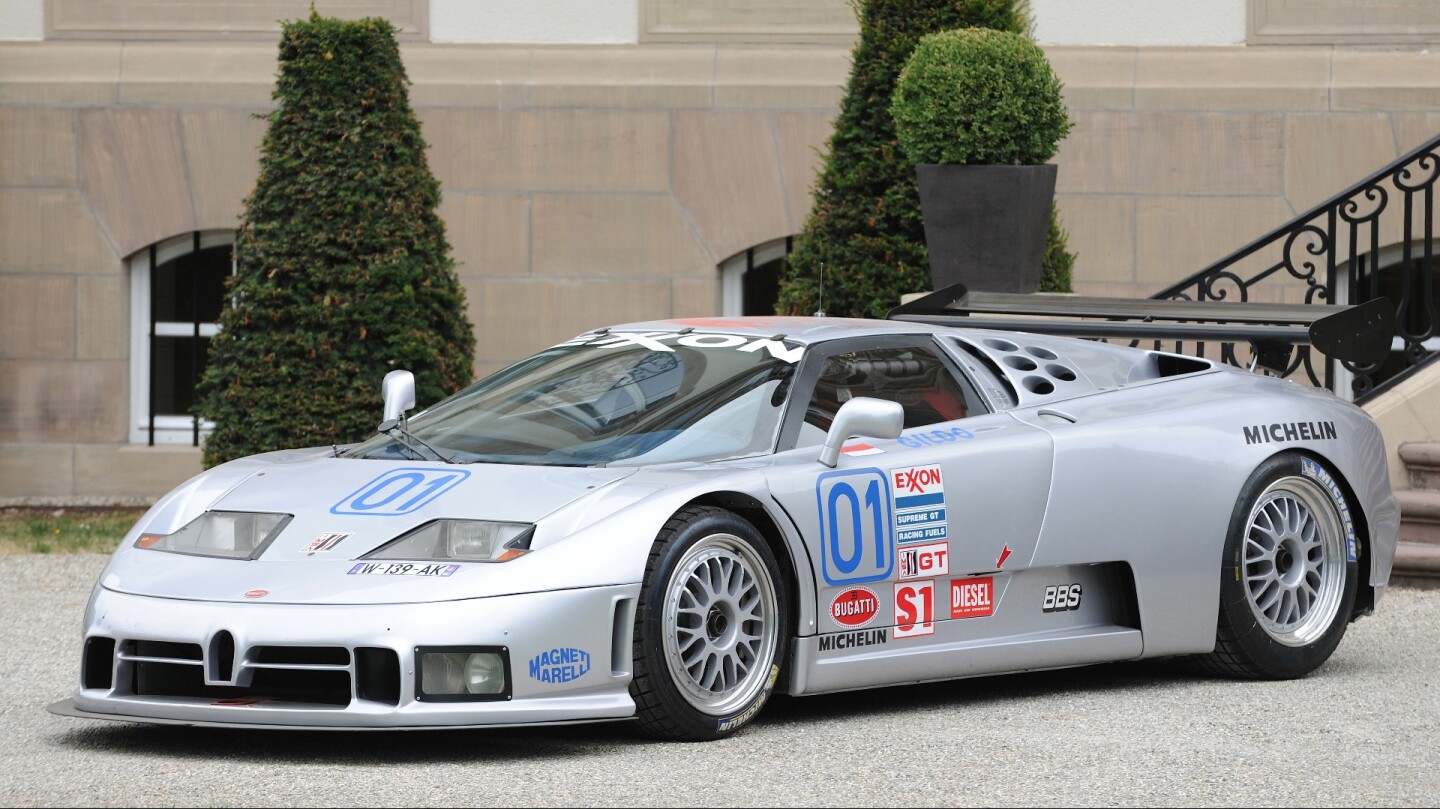 This 1995 Bugatti EB110 SS " Sport Competizione - Le Mans " has an estimated price of $872,000 to $1,308,000