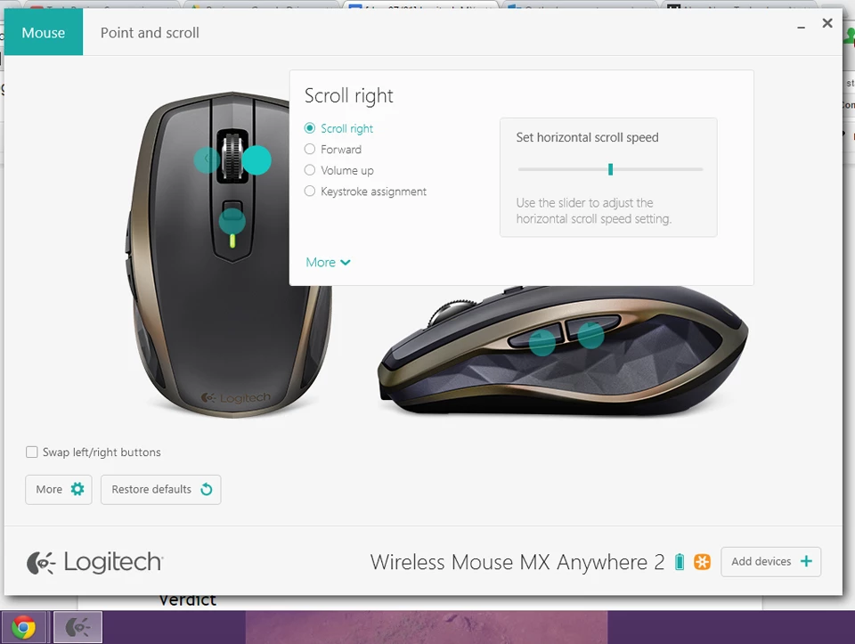 The Logitech MX Anywhere 2 provides software in order to customize controls and button layouts