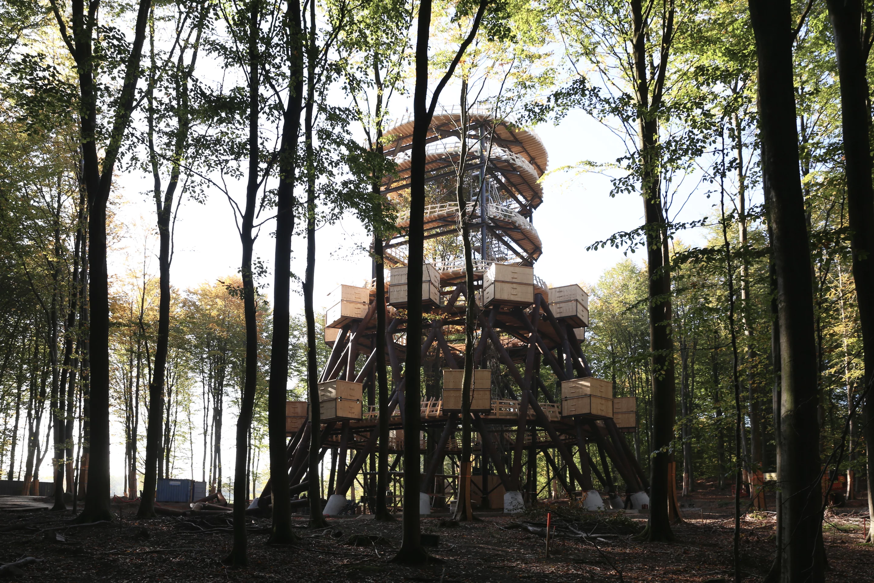 Construction photo of the Camp Adventure Tower