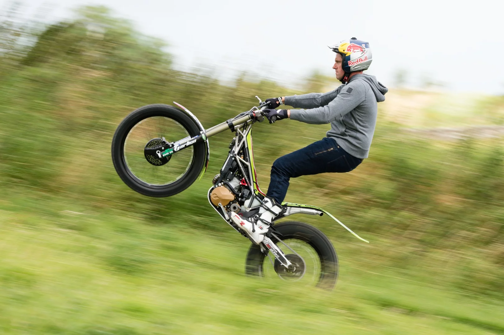 Dougie Lampkin on the back wheel