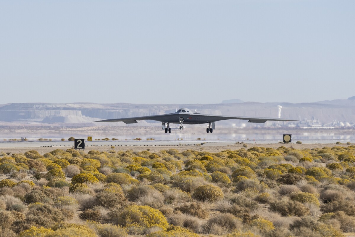 The B-21 Raider landing