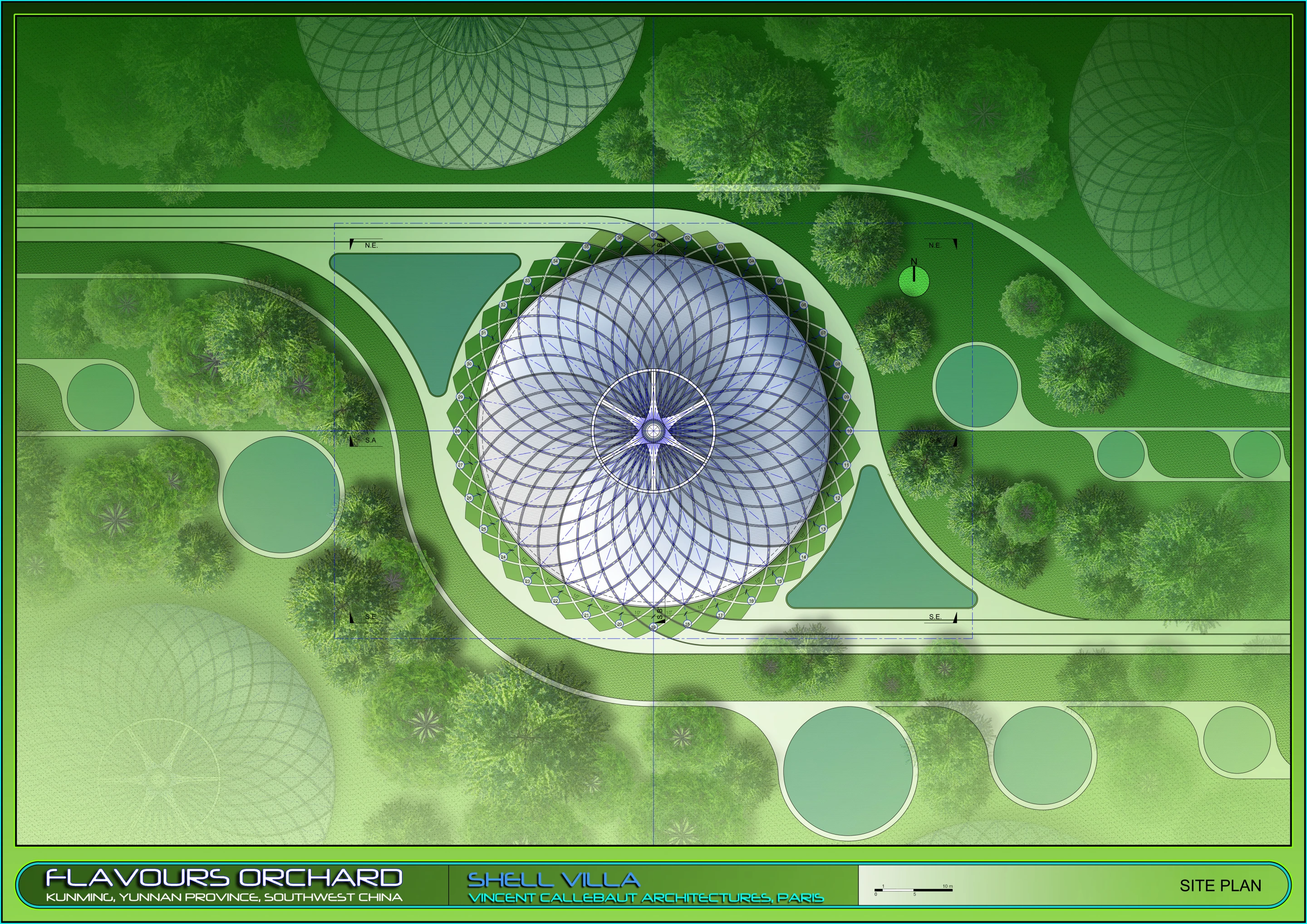 Shell Villa site plan (Image: Vincent Callebaut Architectures)