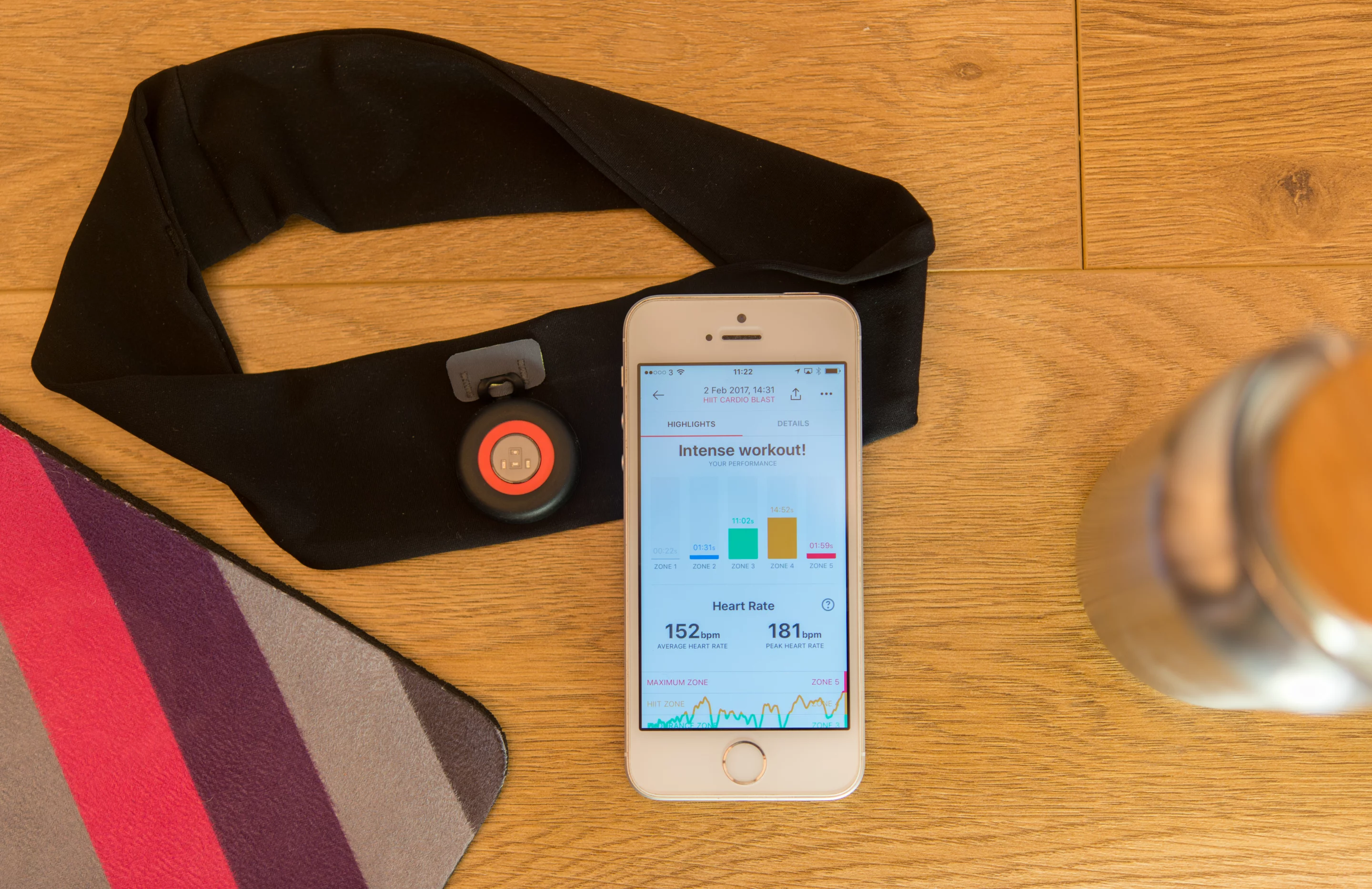 Workouts with the Moov HR Sweat are broken down into heart-rate zones, which show your workout intensity