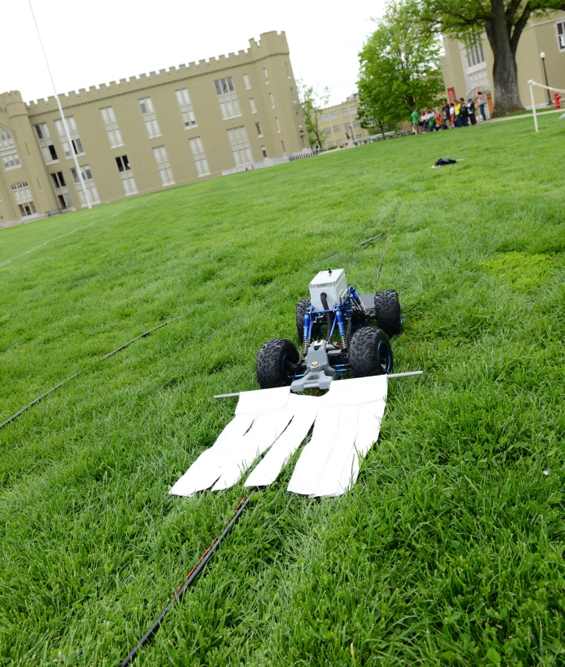 The rover follows a set of tubes on a specific area which help attract ticks with carbon-dioxide (Photo: VMI Photos by John Robertson IV)
