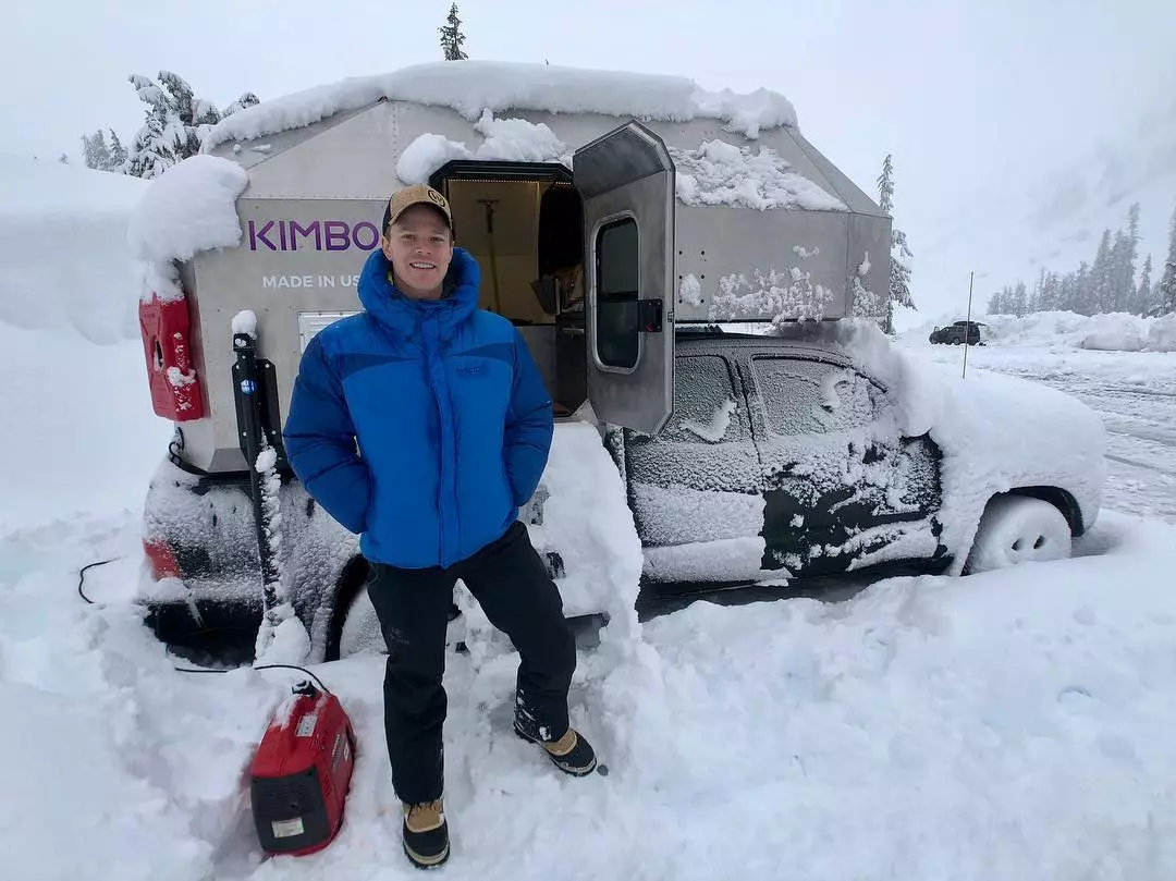 Kimbo founder Mark King does some serious cold-weather camping; worth noting that Bellingham, Washington is a gateway city to Mt. Baker, commonly known as the snowiest ski area in the world