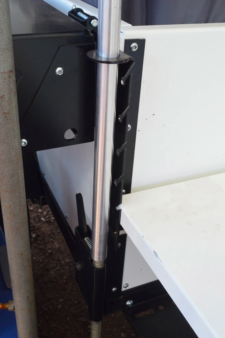 Structural poles can be affixed to the CW-19 trailer for holding everything from lanterns to shower curtains