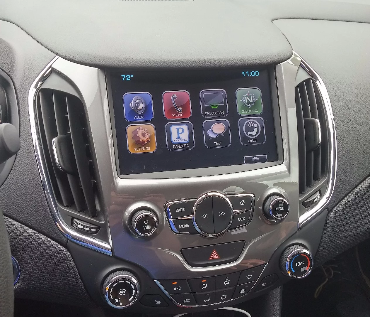The new infotainment system in the Cruze is the latest Chevy has to offer