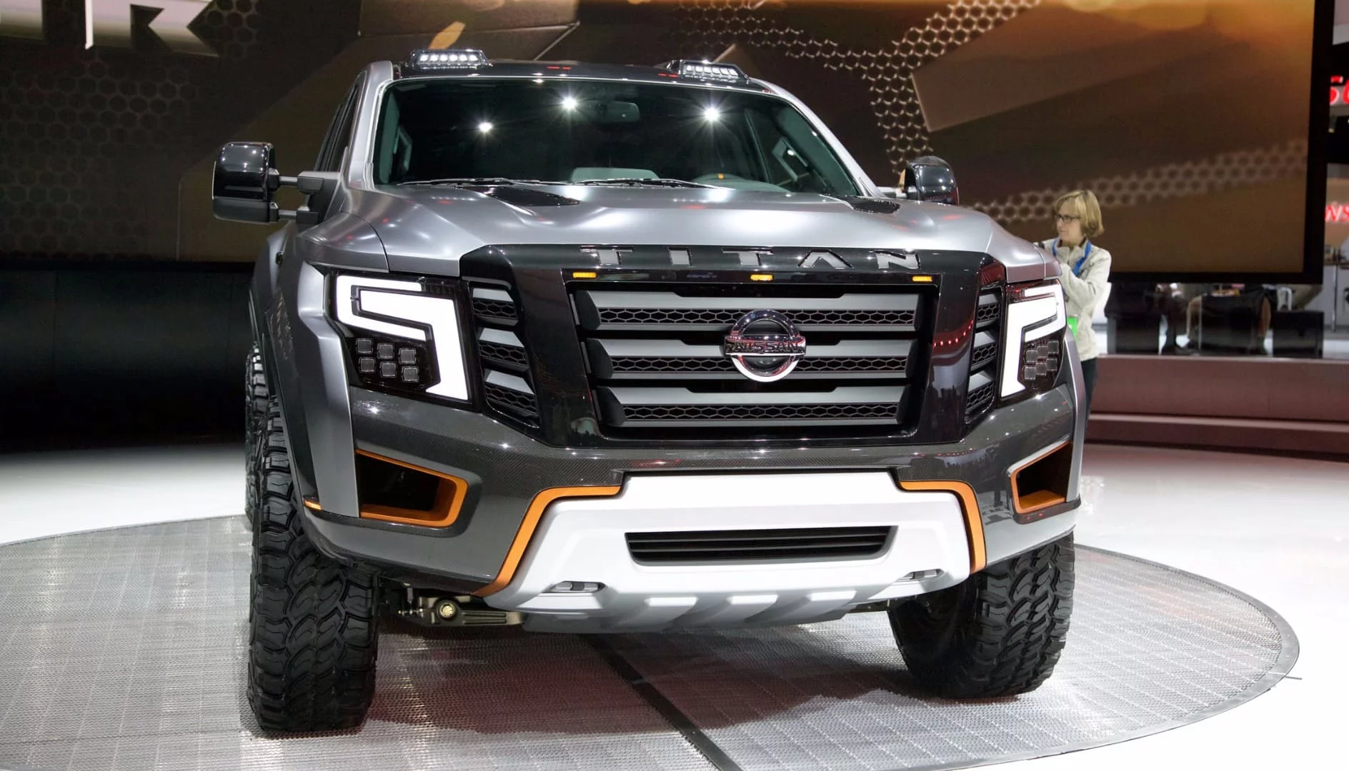 The Titan Warrior has a chunkier grille and different exterior highlights to the standard car