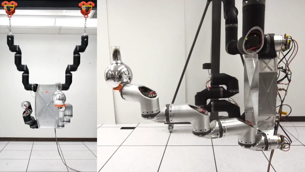 RoboSimian, designed by NASA Jet Propulsion Laboratory, is an odd looking robot