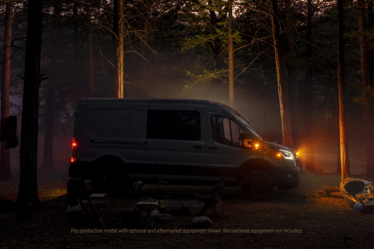 Ford Pro will introduce the new 2023 Transit Trail van in November, bringing a little more "adventure-seeking capability" to the Transit lineup
