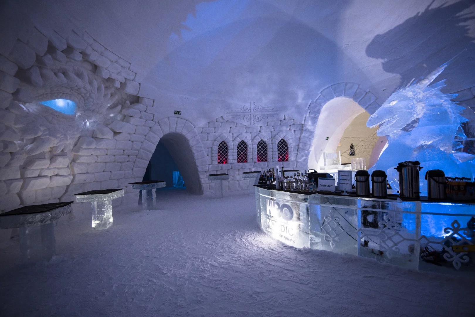 The SnowVillage is located roughly 200 km (124 miles) above the Arctic Circle