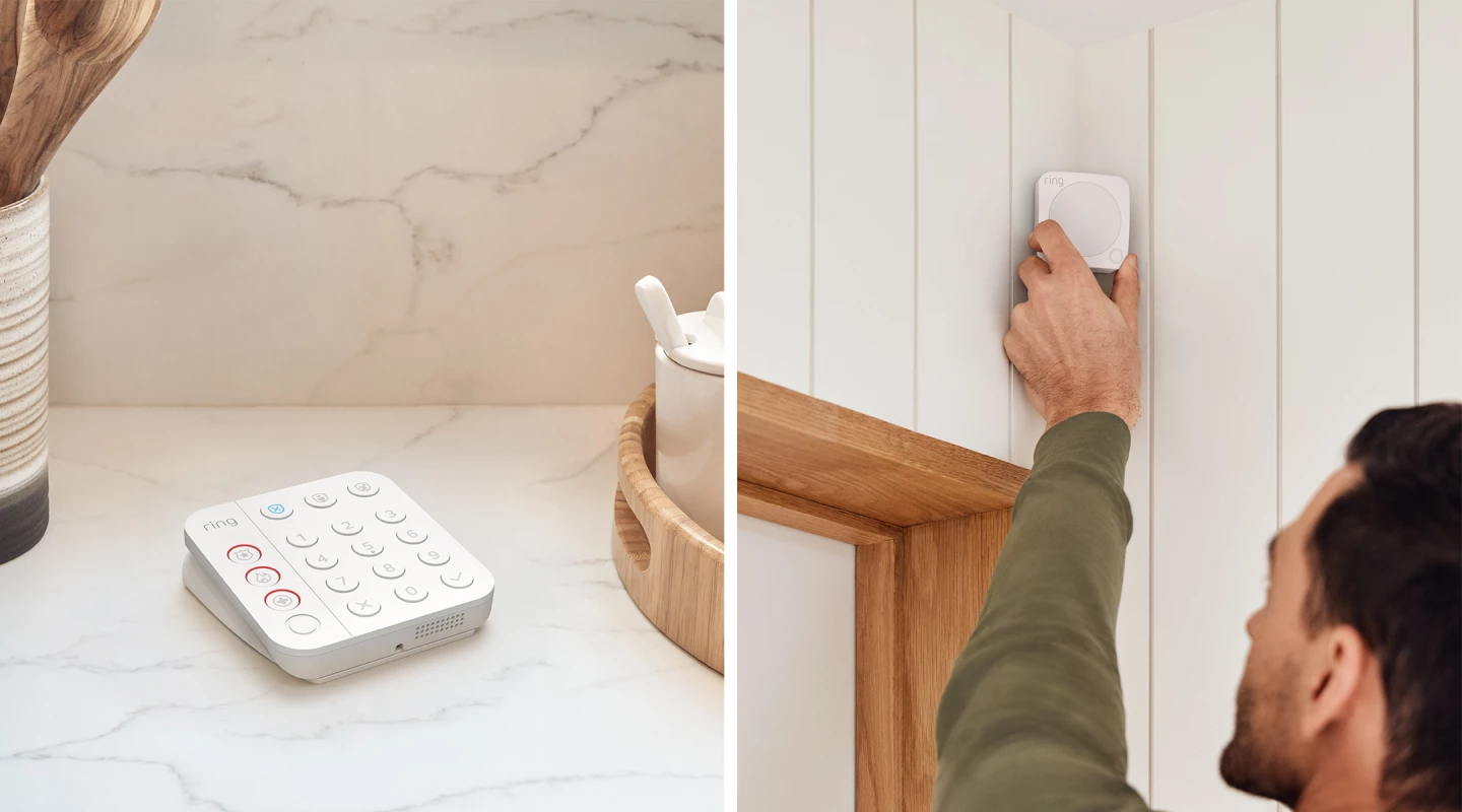 Users can call emergency services from the keypad, while Ring promises easier installation of sensors