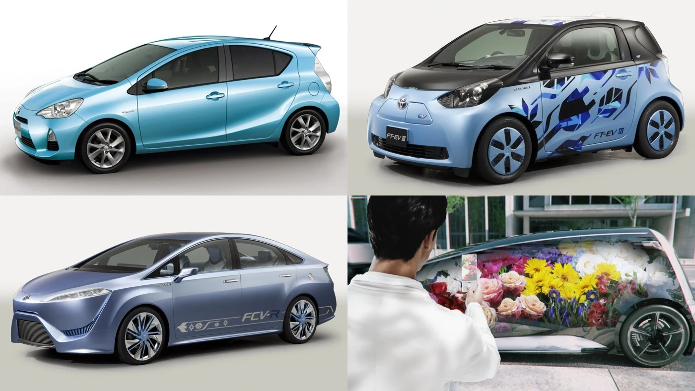 From top left, the Aqua, FT-EV III, FCV-R and Fun-Vii