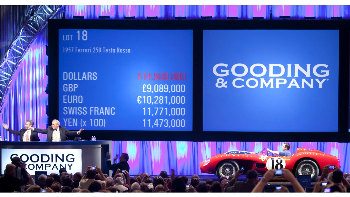 The previous world record holder of the most expensive car at auction was THE prototype Ferrari Testarossa