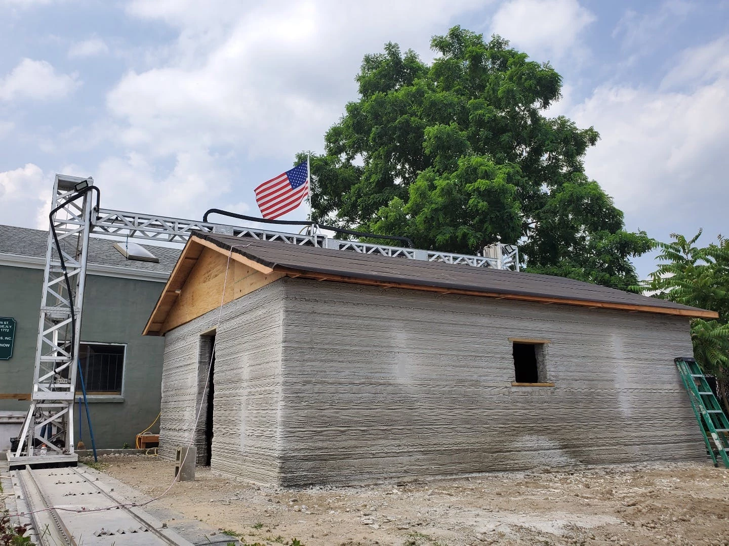 Another shot of the prototype 3D-printed home