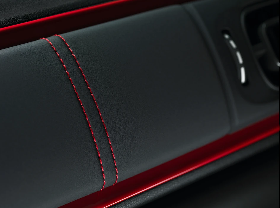 Contrast stitching and different material finishes are available on the C3