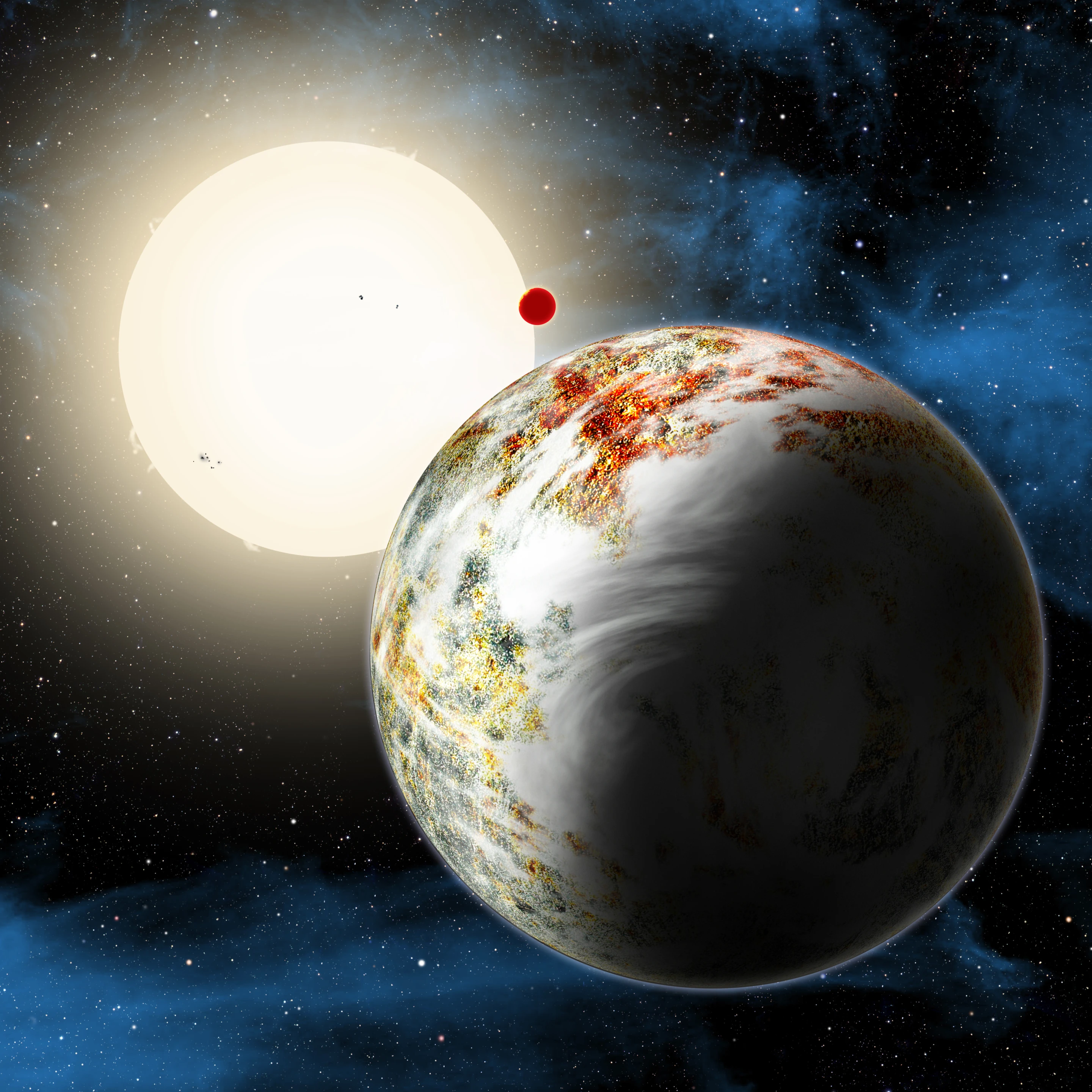 Kepler-10c is 17 times more massive than the Earth (Image: NASA/Harvard-Smithsonian Center for Astrophysics/David Aguilar)