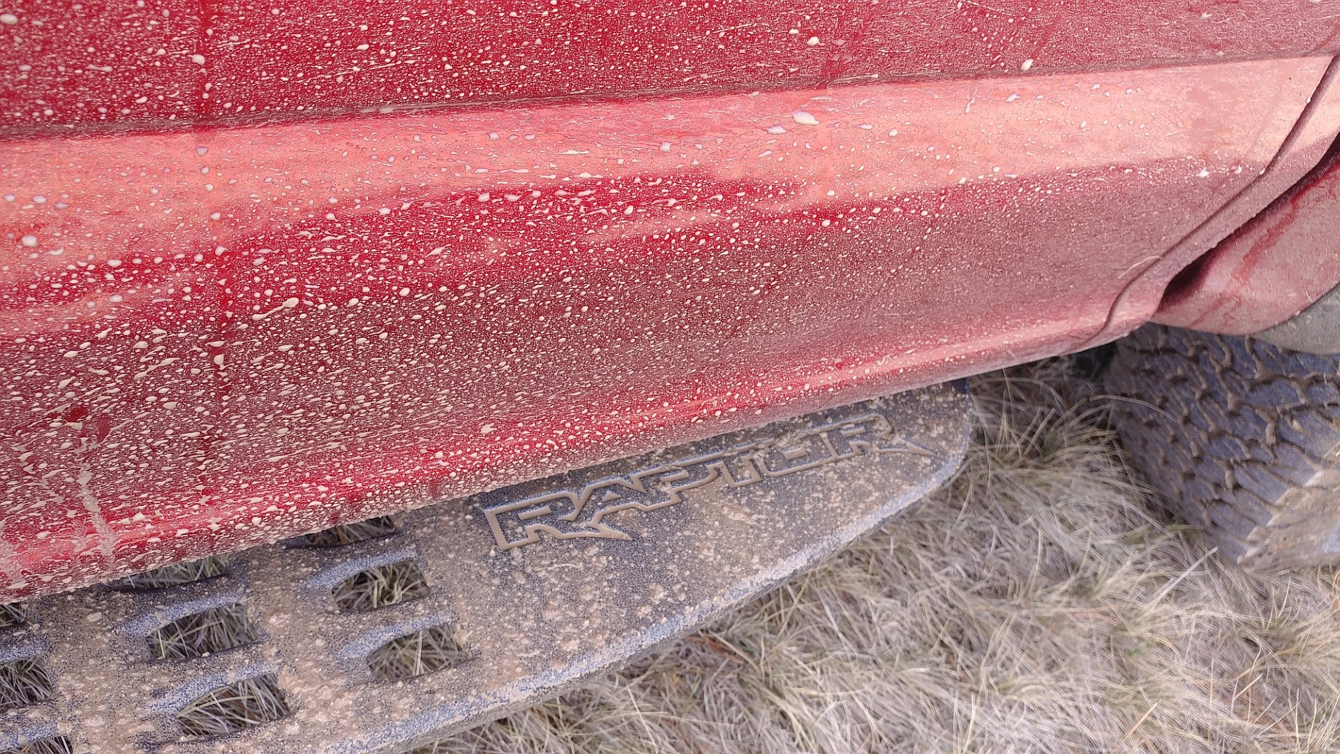 Armored steps are built into the 2017 Ford F-150 Raptor and are mainly there, it seems, to gather mud and weeds