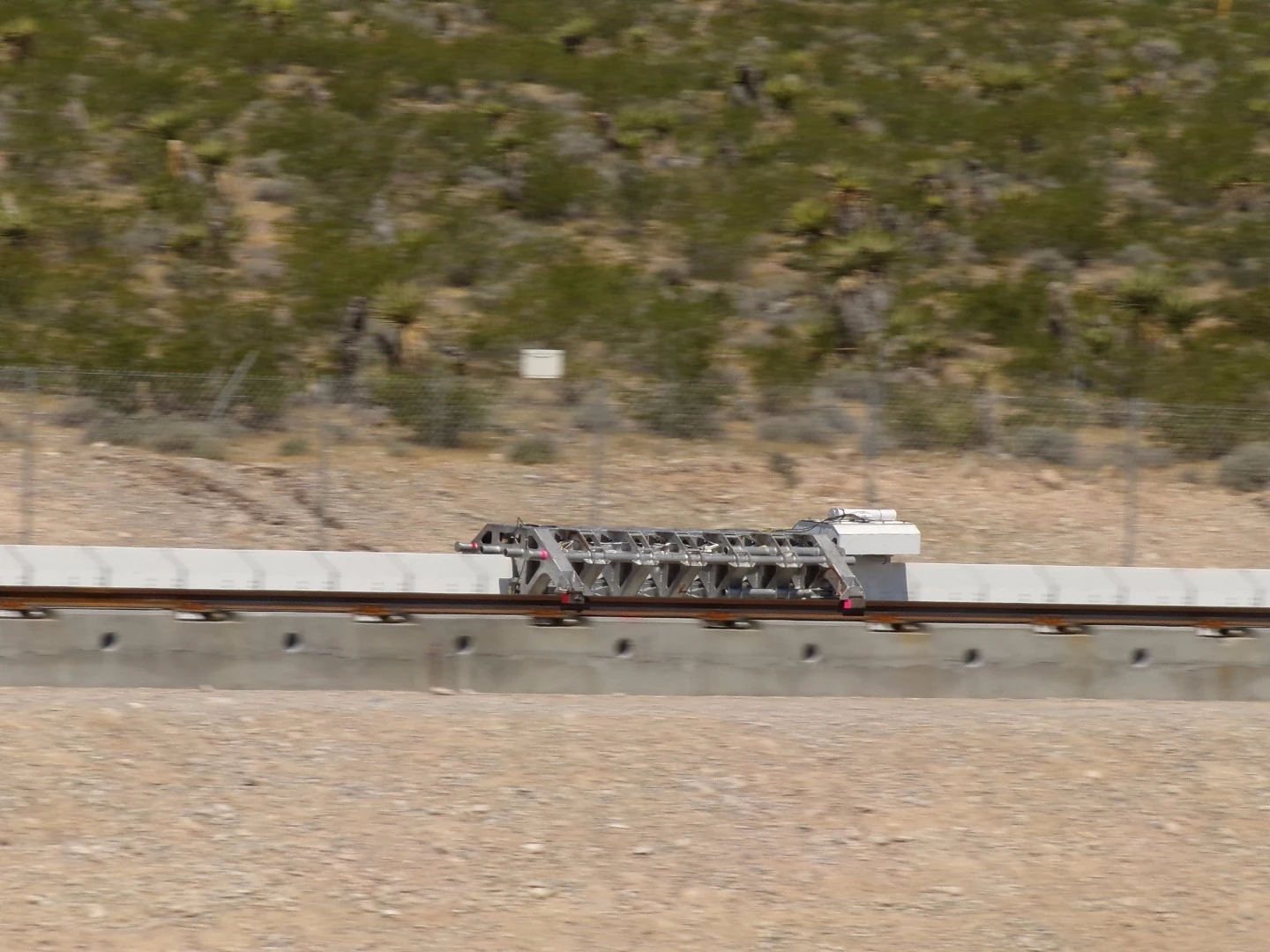 Hyperloop One's electromagnetic propulsion system doing a demonstration run in May 2016