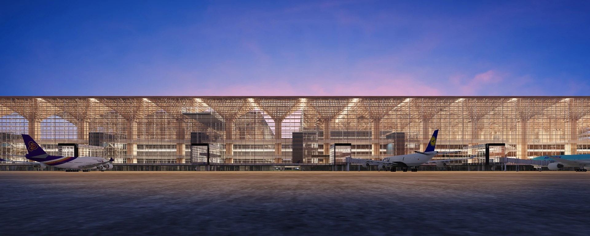 Suvarnabhumi International Passenger Terminal II will feature intricate wooden detailing
