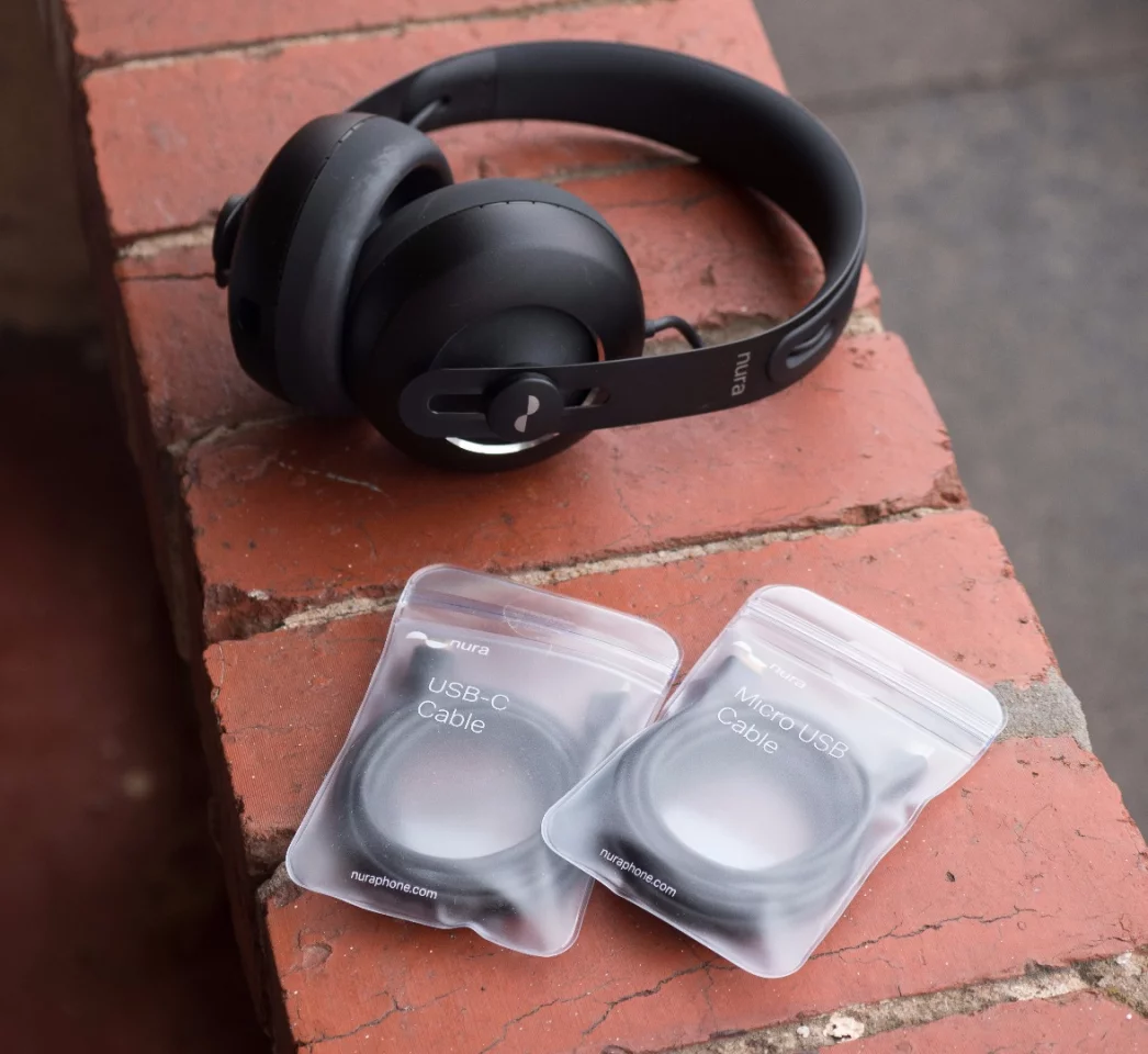 Nuraphones: choose your cables at checkout. They ship with basic USB for charging.