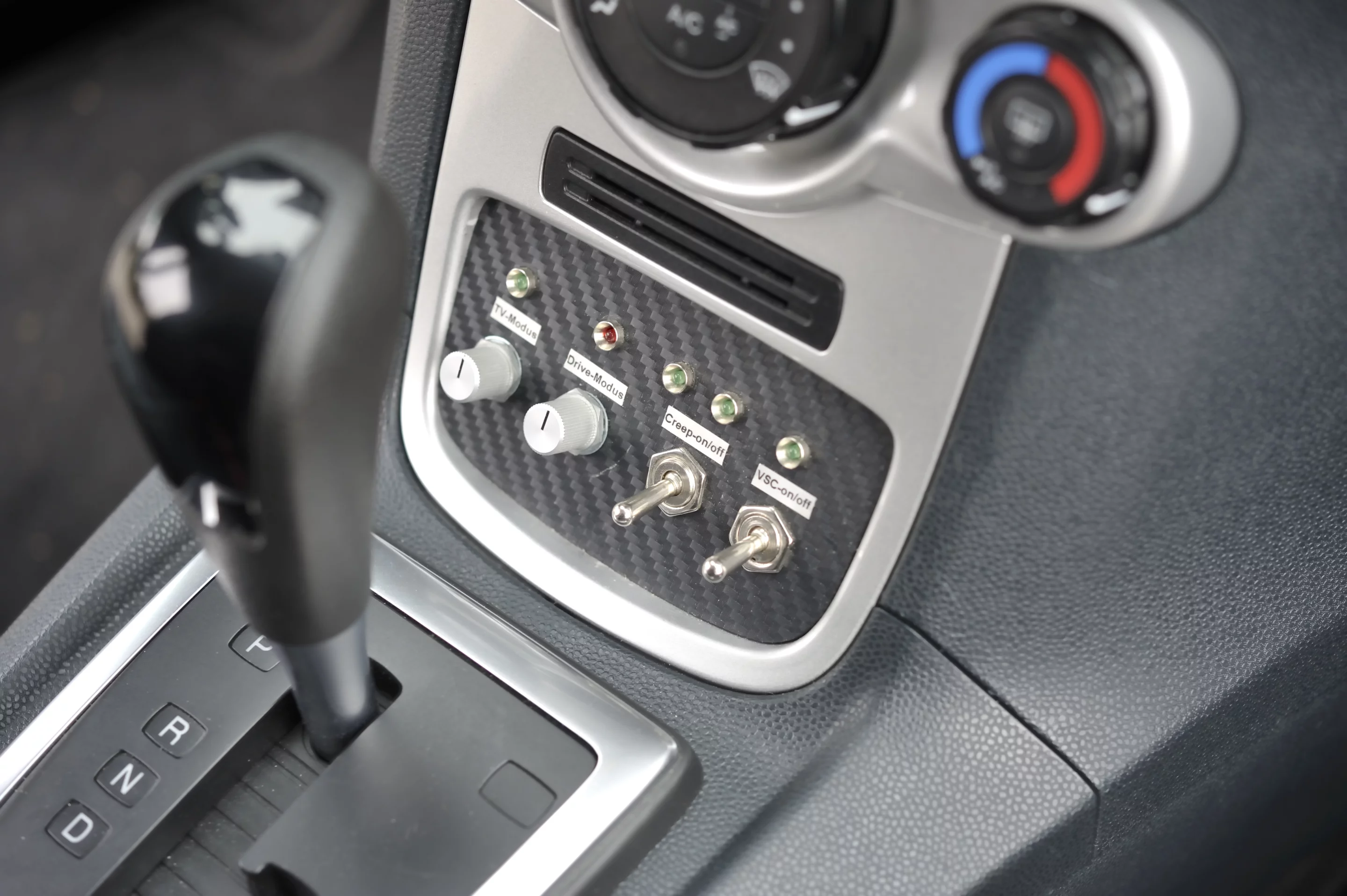 Bespoke controls installed in the eWheelDrive research vehicle