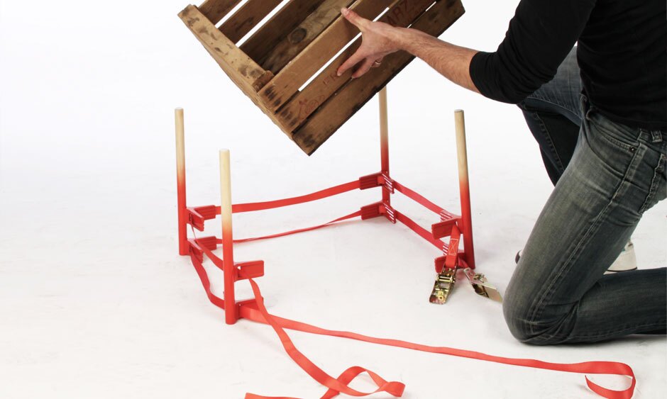Turning a packing crate into a chair