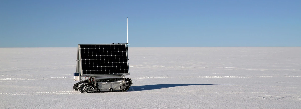 For the power test, researchers sent GROVER a list of coordinates forming a large circle outside of Summit Camp (Photo: NASA Goddard/Matt Radcliff)