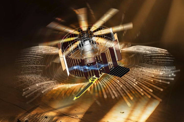 Computer generation that demonstrates how CouloumbFly's rotor ring powers for sustained flight