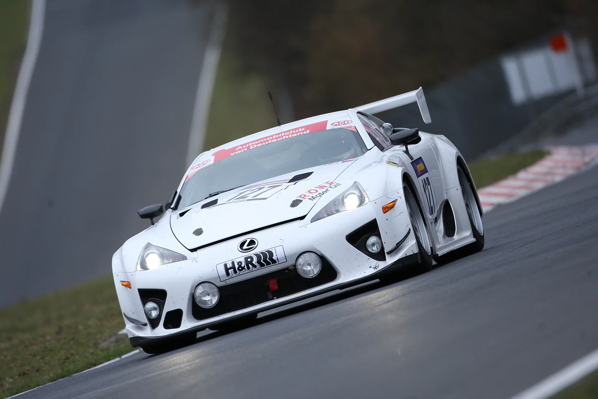 Toyota LFA competing at the Nurburgring circuit