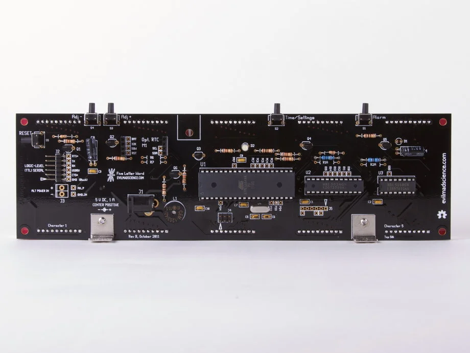 The rear of the Alpha Clock Five Basic Edition
