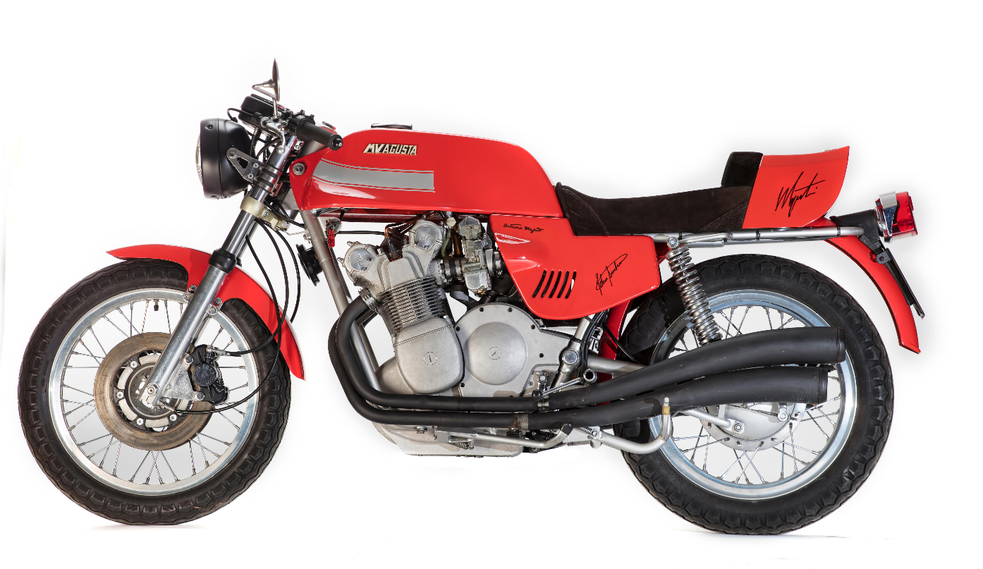 At 40 years of age, the MV Agusta 750 is now moving into a vintage that will enable these limited edition handmade rolling sculptures to be fully appreciated as one of the most beautiful, rare and functional collectible motorcycles ever built. This particular bike had just three owners from new and sold for £57,500 ($73,689), which makes it particularly tasty because it has been signed by four men synonymous with the MV Agusta marque: John Surtees, Giacomo Agostini, Phil Read, and Arturo Magni. Sadly, in 41 years, the bike has travelled just 21,352 km. Auction Link