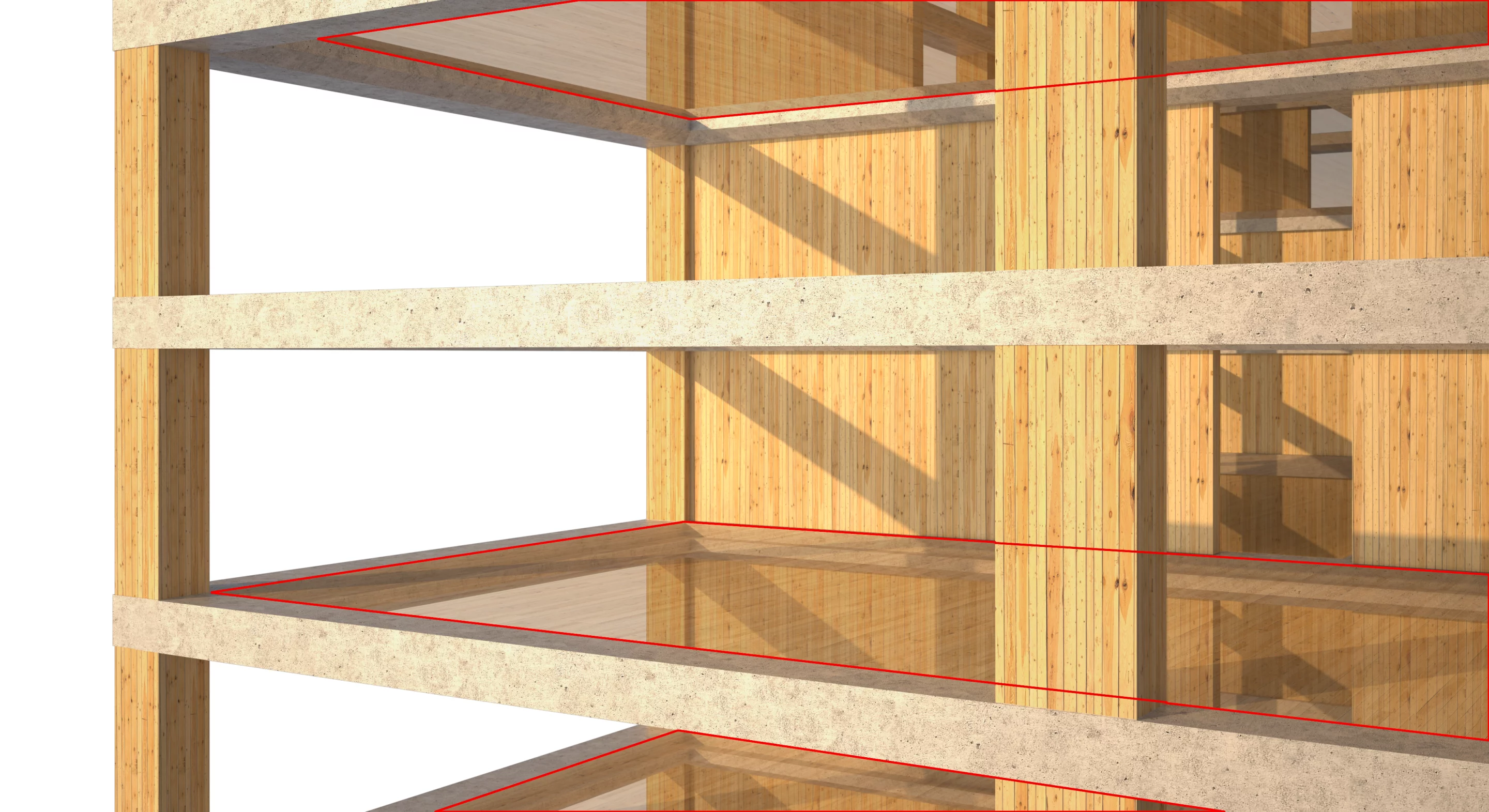 SOM and MGA both agree that the solution to constructing tall buildings from wood rests on the use of "Mass Timber" (Image: SOM)