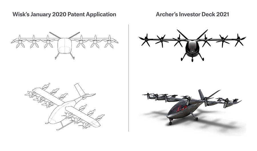 Wisk Aero claims Archer's Maker design was copied from a secret aircraft Wisk had submitted to the US Patent and Trademark office back in January 2020