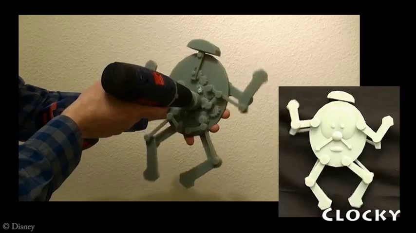 The physical version of Clocky is driven by a power drill (Photo: Disney Research)