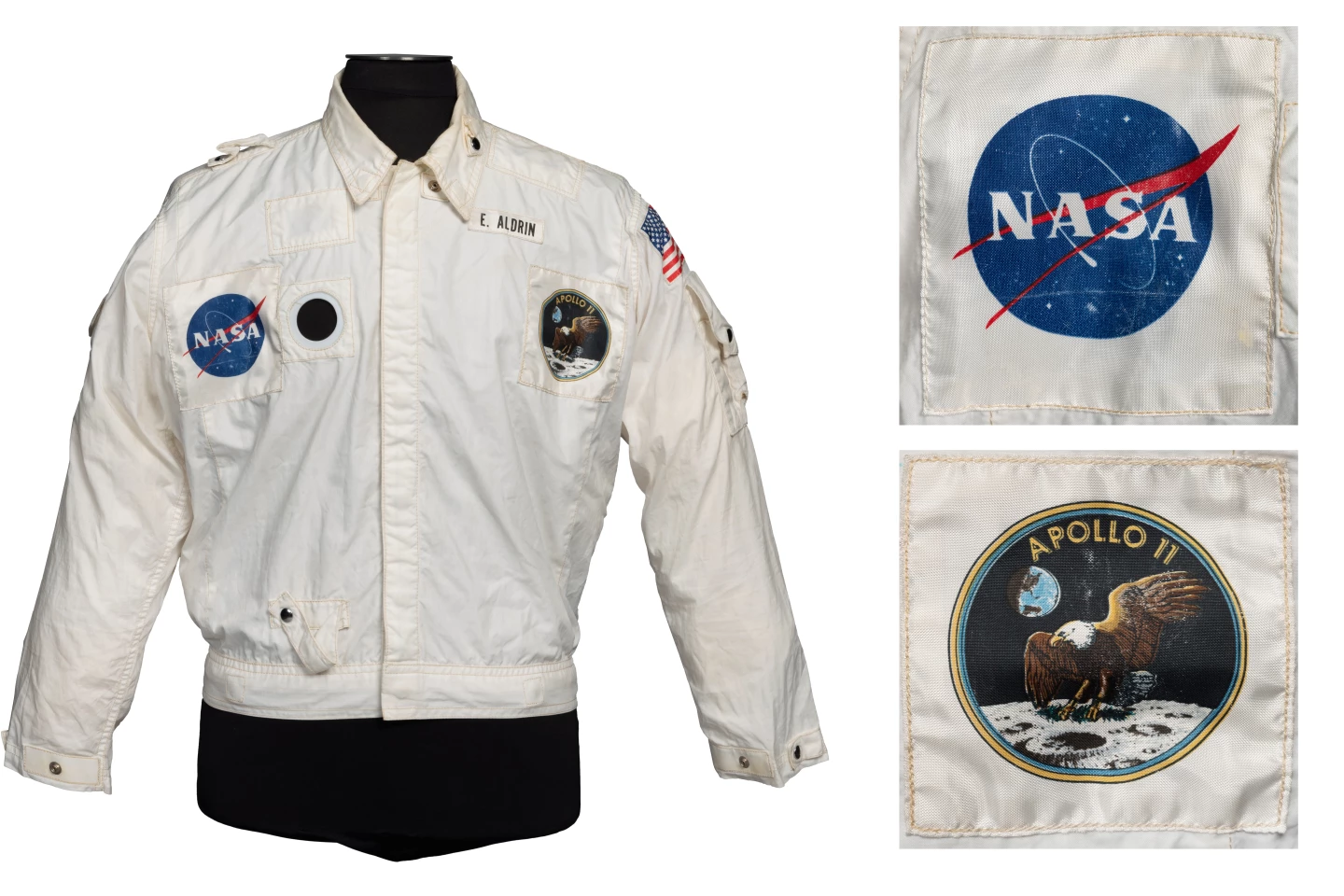Aldrin's jecket is the only piece of flight-worn clothing available for private ownership from humanity's first lunar-landed mission. All other flown garments from the Apollo 11 mission are now housed in the National Air & Space Museum Collections.
