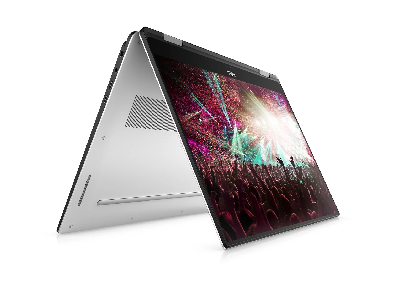 Tent mode is an option on the Dell XPS 15 if you're watching movies