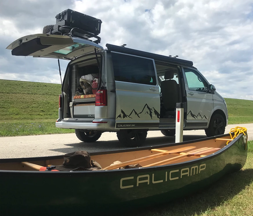 The Calicamp system stores neatly away under the bed