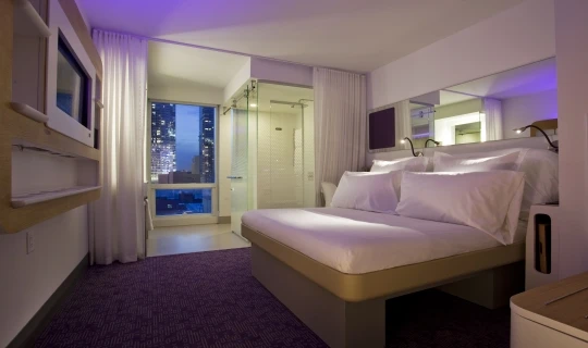 NYC Premium Cabin at Dusk (Image: Yotel)